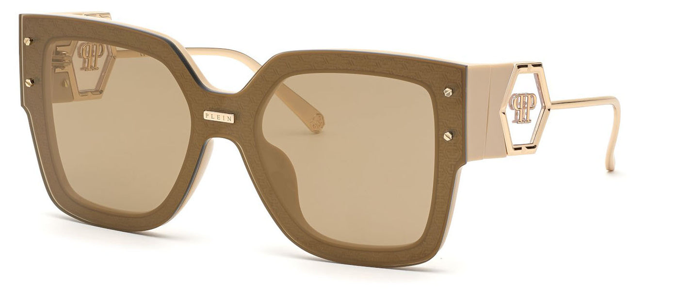 Philipp Plein SPP041M Shiny Full Beige/Brown-Gold Mirror #colour_shiny-full-beige-brown-gold-mirror