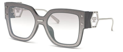 Philipp Plein SPP041M Total Shiny Black/Clear-Sliver Mirror #colour_total-shiny-black-clear-sliver-mirror