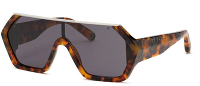 Philipp Plein SPP047 Honey-Black-Olive Havana Pattern/Smoke #colour_honey-black-olive-havana-pattern-smoke