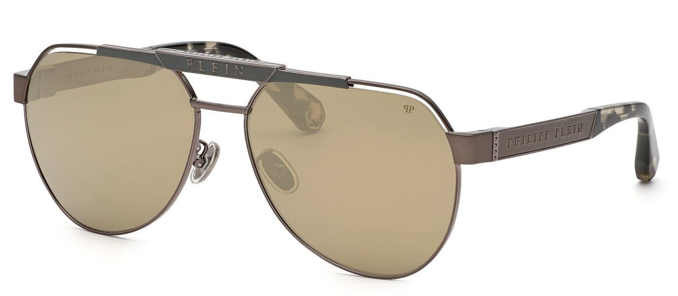 Philipp Plein SPP073M Shiny Gunmetal W-Matt Grey Parts/Brown-Gold #colour_shiny-gunmetal-w-matt-grey-parts-brown-gold