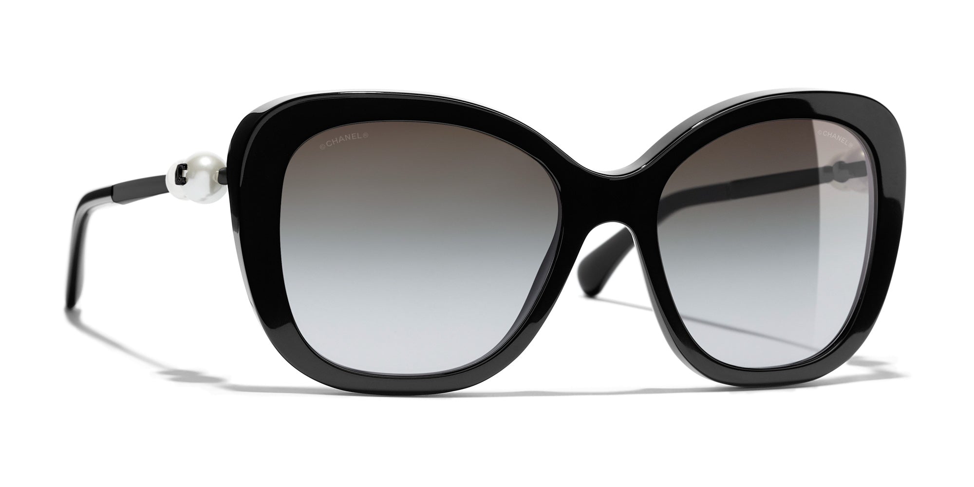 Chanel Dark Green/Black Gradient 5339-H Pearl Square Sunglasses Chanel