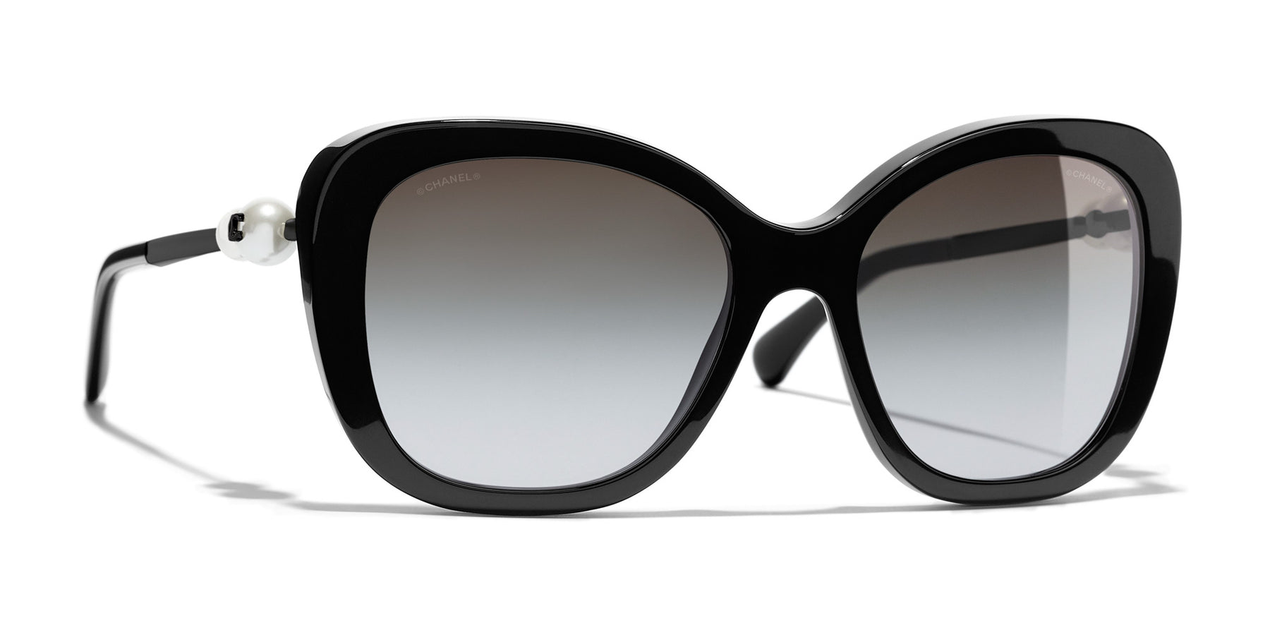 1990s Chanel Black Vintage Sunglasses w Monogram Interlocking Mother Of  Pearl CC's