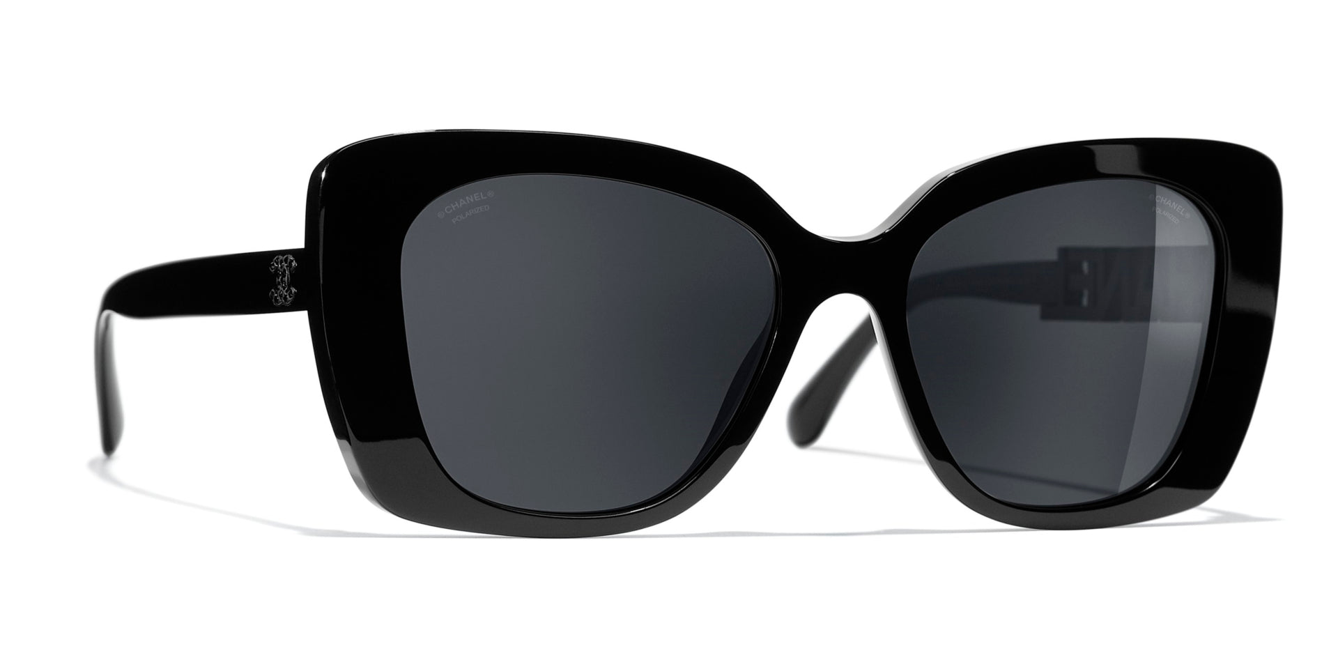 Chanel 5422B C501/T8 Square Sunglasses Black 53mm