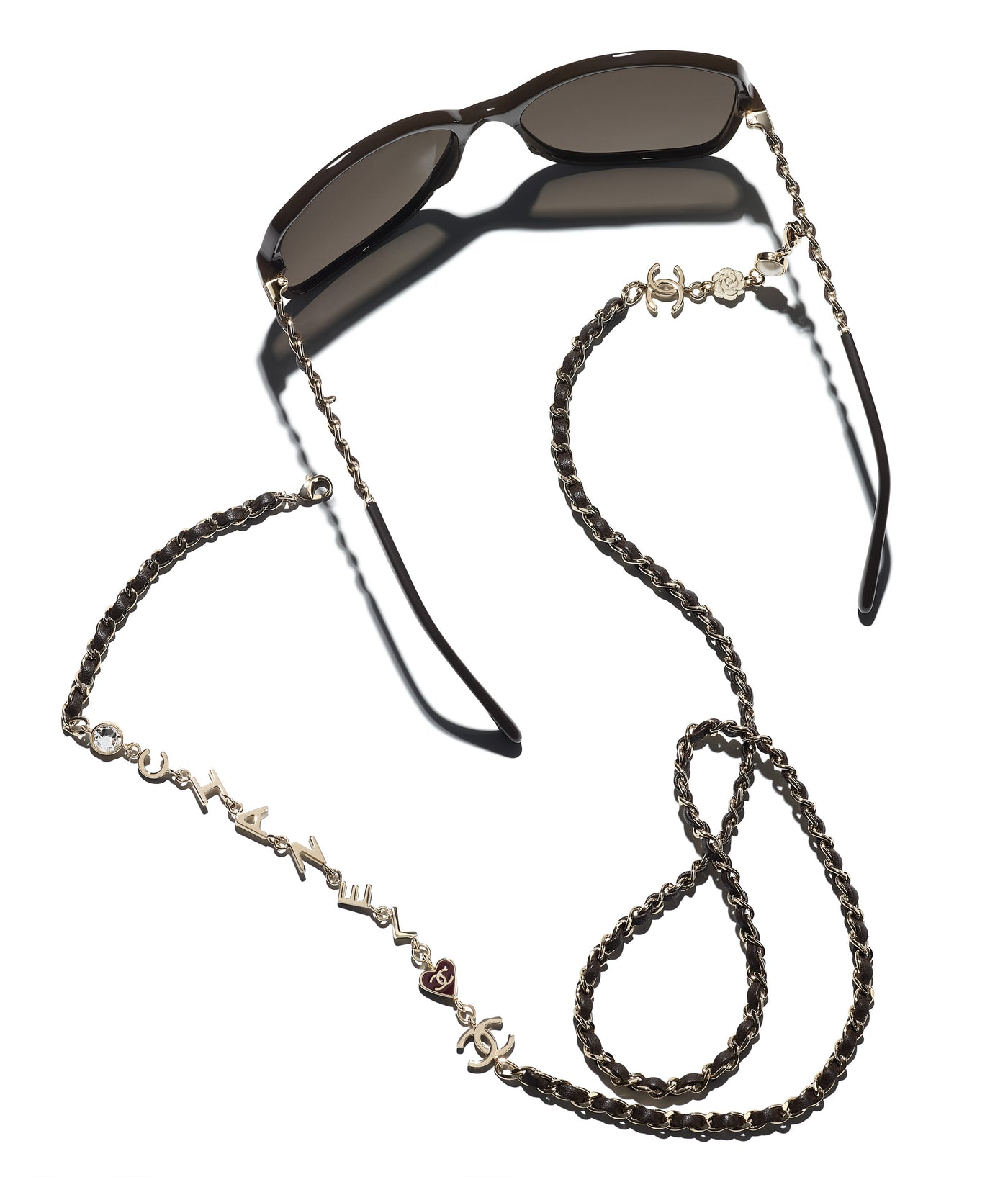 CHANEL Lambskin Square Chain Sunglasses 5210-Q Black, FASHIONPHILE