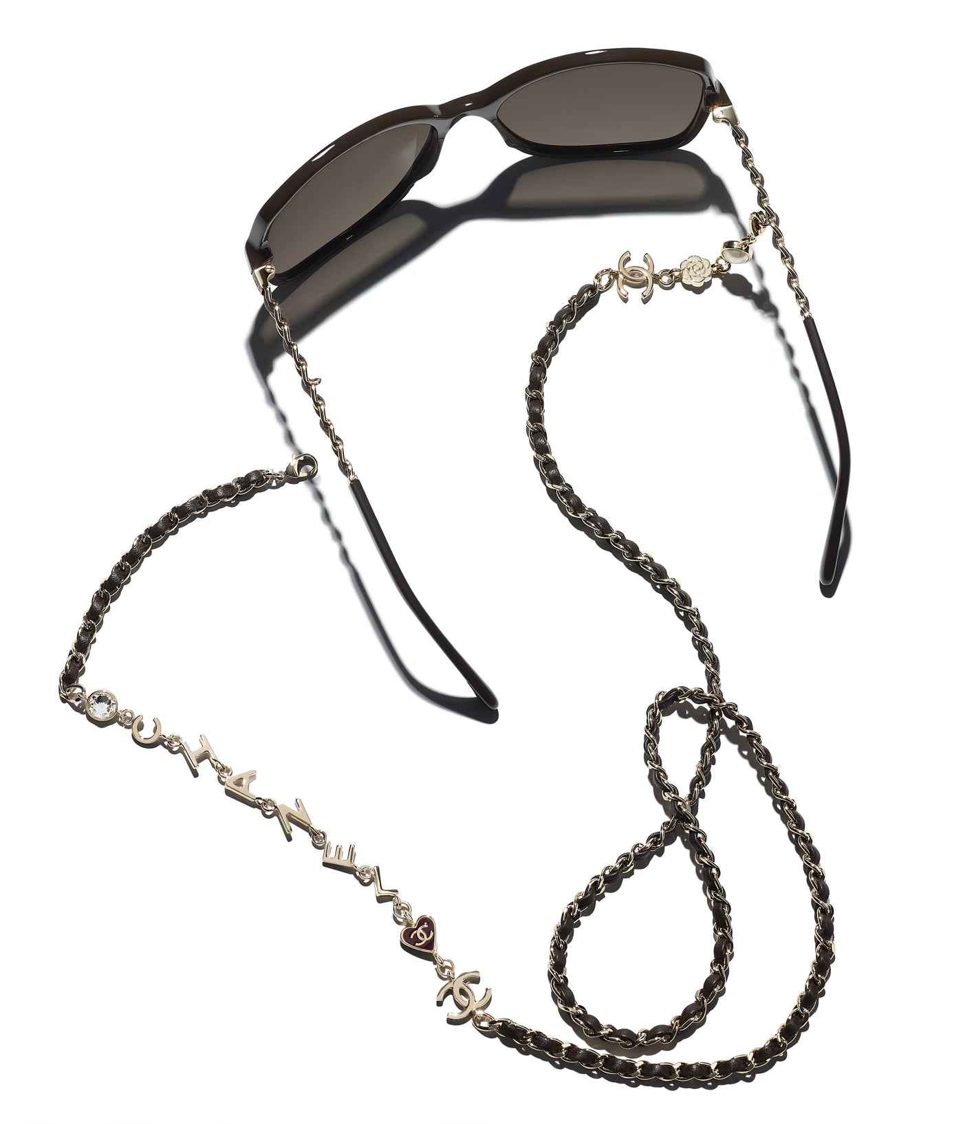 Shop CHANEL Chain Square Metallic Sunglasses (Ref: 5210Q 1460/83