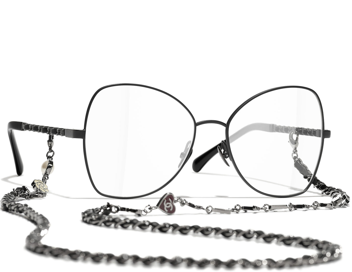 CHANEL 2205Q Butterfly Metal & Calfskin Glasses