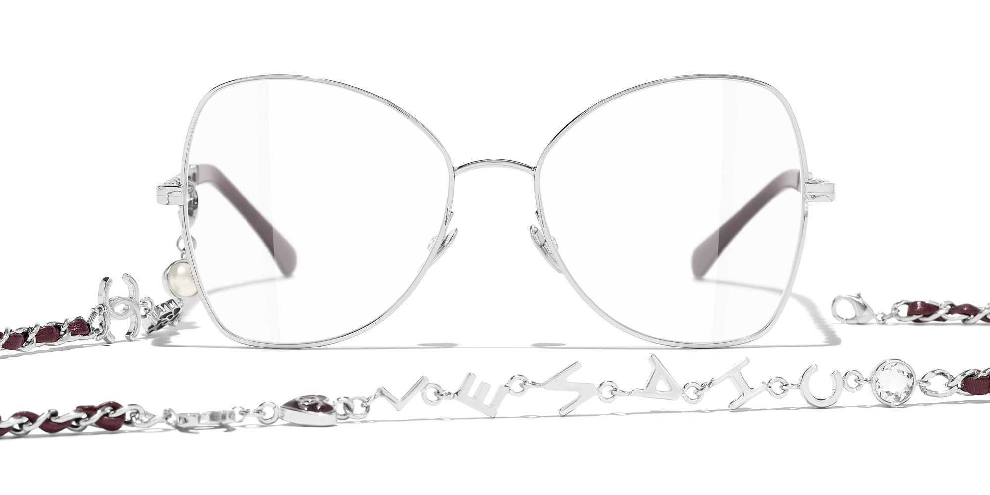 CHANEL 2205Q Butterfly Metal & Calfskin Glasses