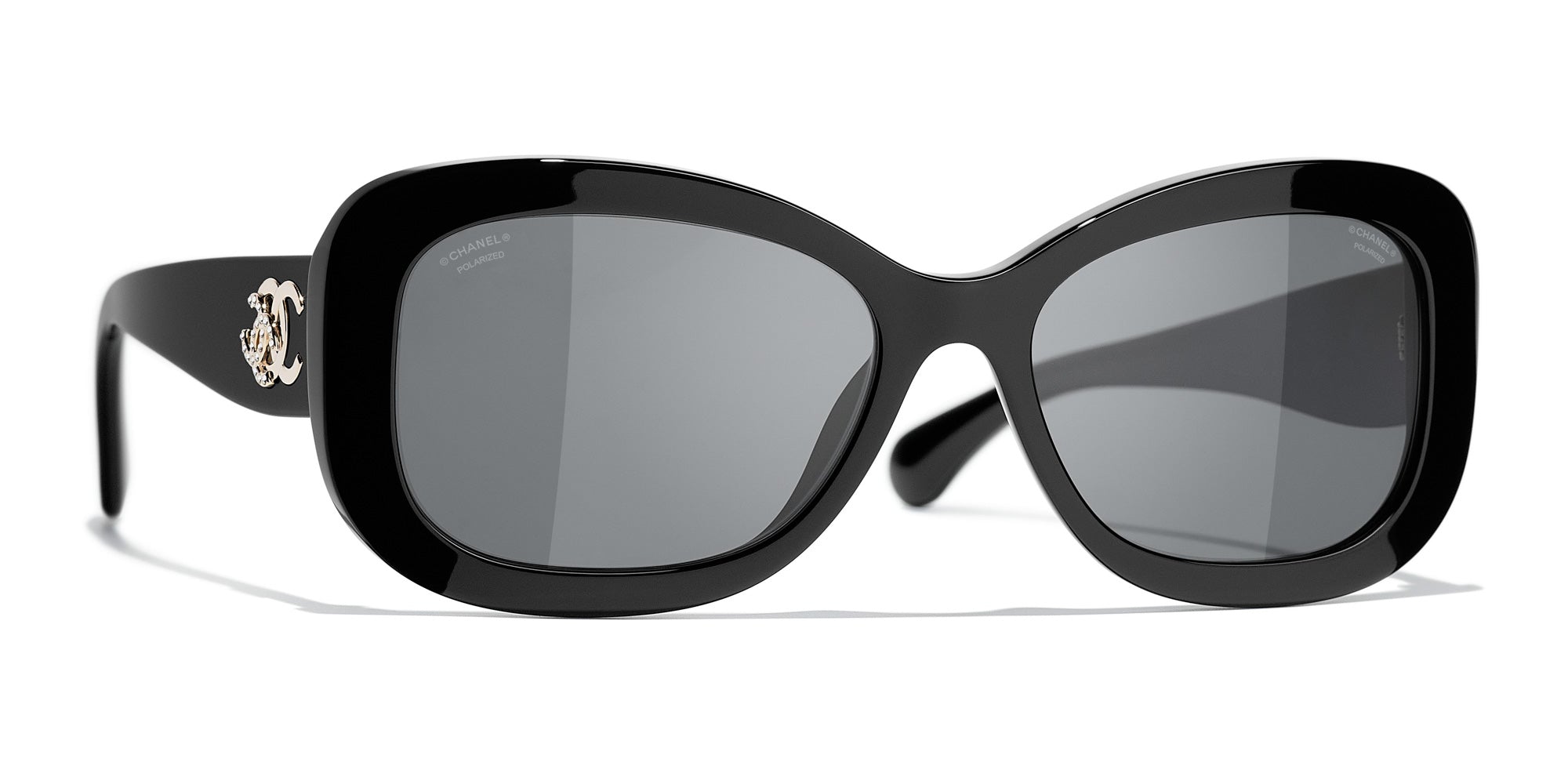Chanel 5468B Sunglasses Black/Grey Rectangle Women