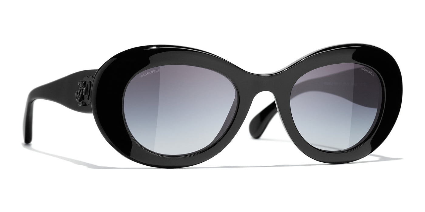 Chanel 5469B Sunglasses Black/Grey Oval Women