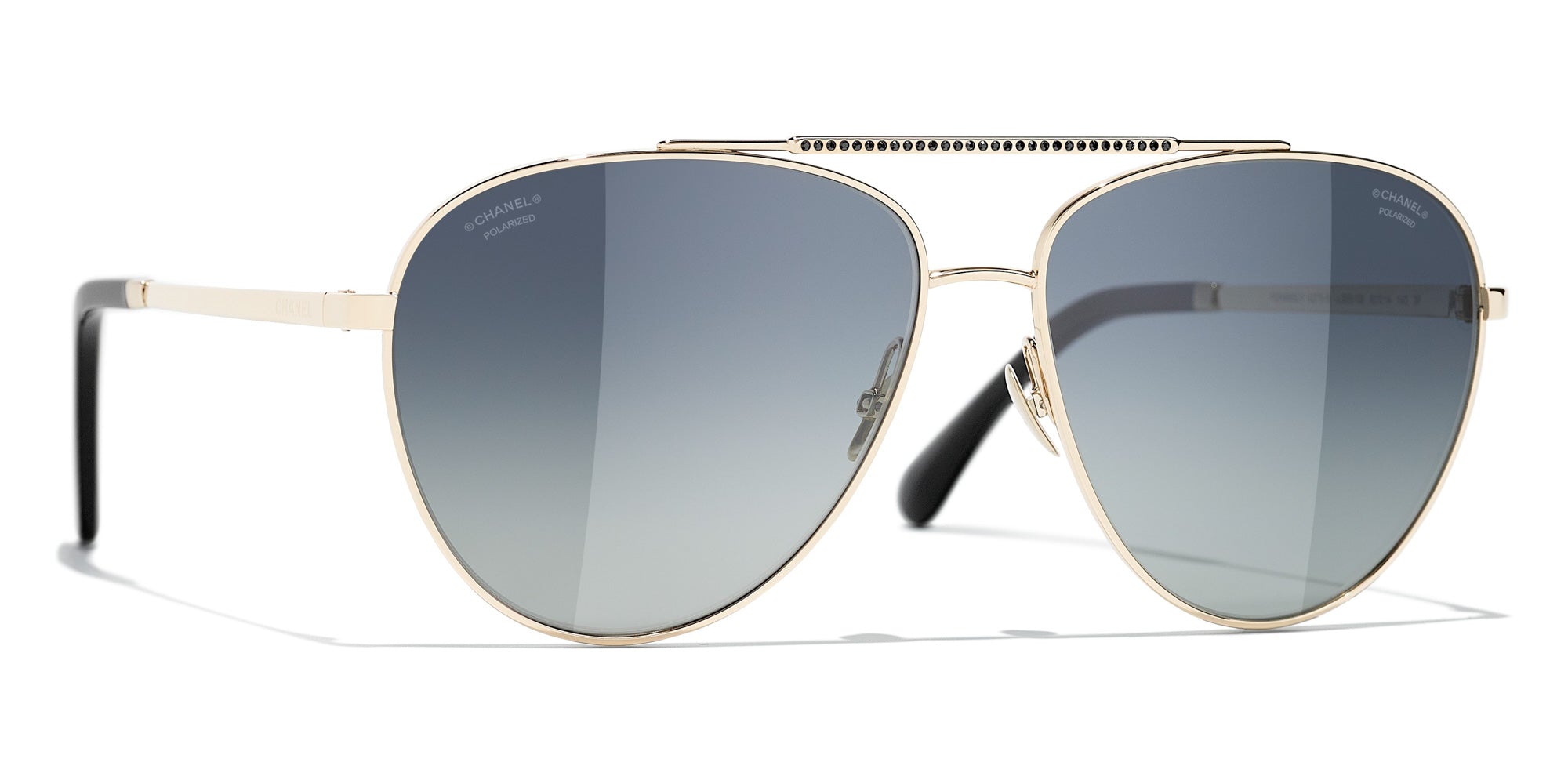 chanel gold aviator sunglasses