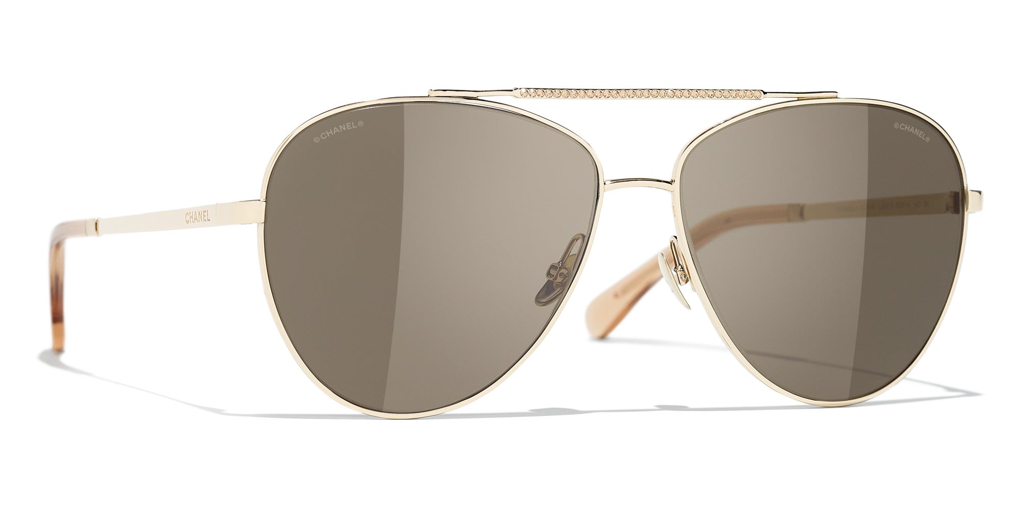 Chanel 4279B Sunglasses Gold/Brown Aviator Women
