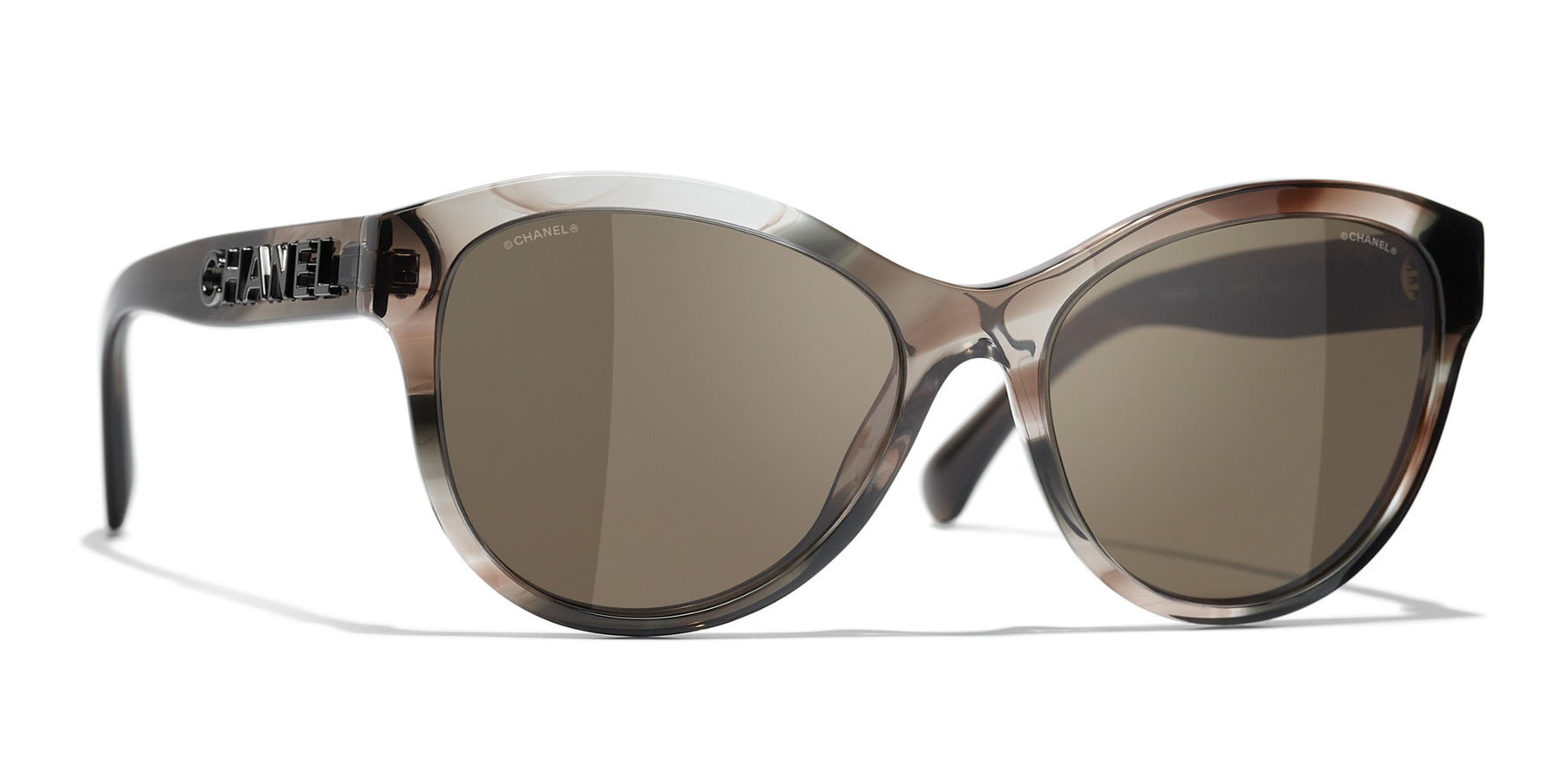 Sunglasses: Butterfly Sunglasses, acetate & calfskin — Fashion