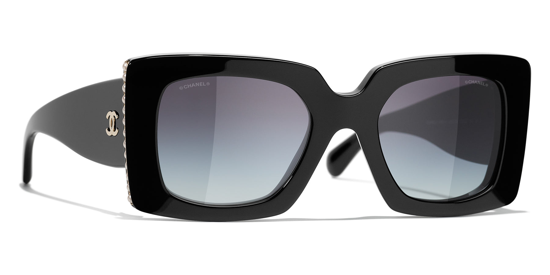 Chanel 5480H Sunglasses Black/Grey Square Women
