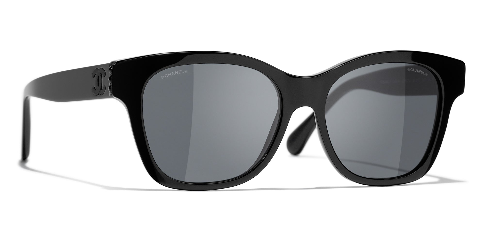 Chanel 5488 Sunglasses Black/Grey Rectangle Women