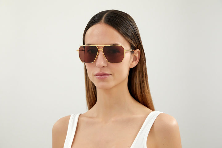 (関税・送料込) Bottega Venetaアビエーター型サングラスBV1012S Bottega Veneta BV1012S Square Sunglasses | Fashion Eyewear