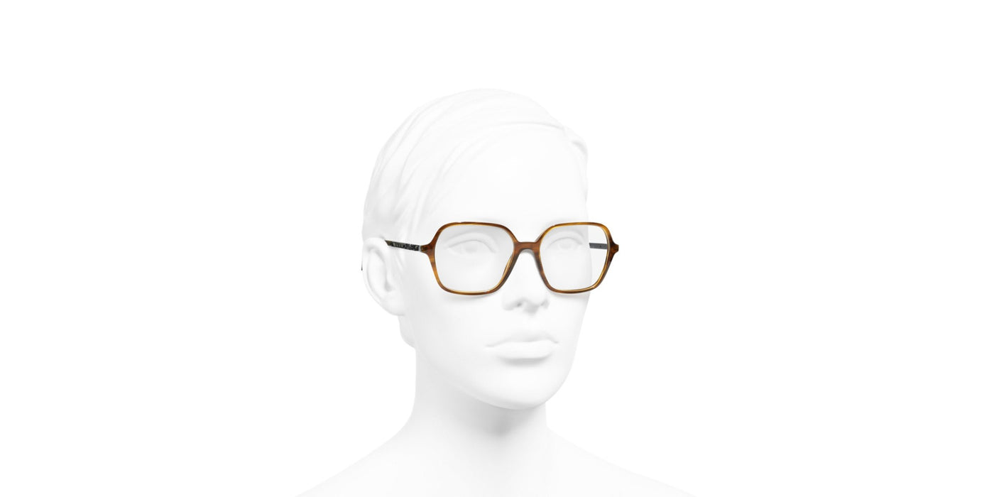 Eyewear: Square Blue Light Glasses, acetate, metal & calfskin — Fashion |  CHANEL