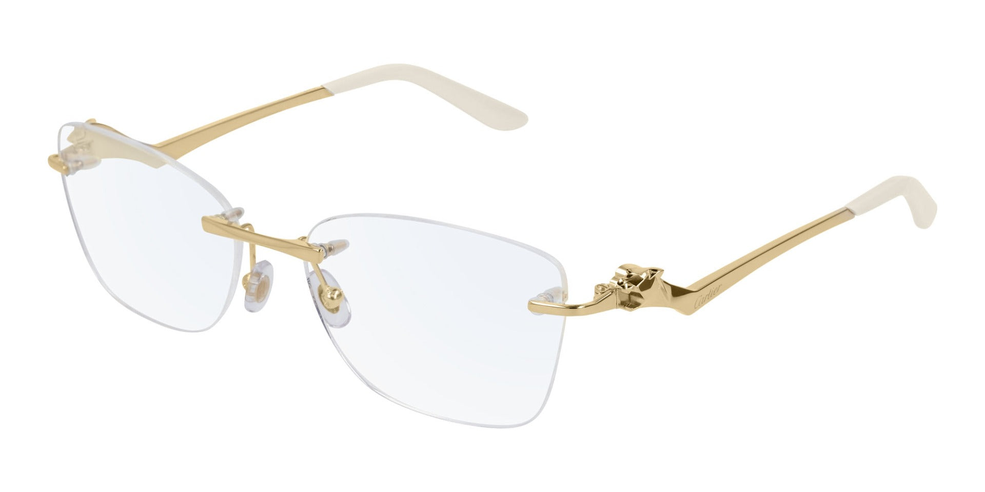 Cartier Panthere de Cartier CT0120O Rectangle Metal Glasses (Women 