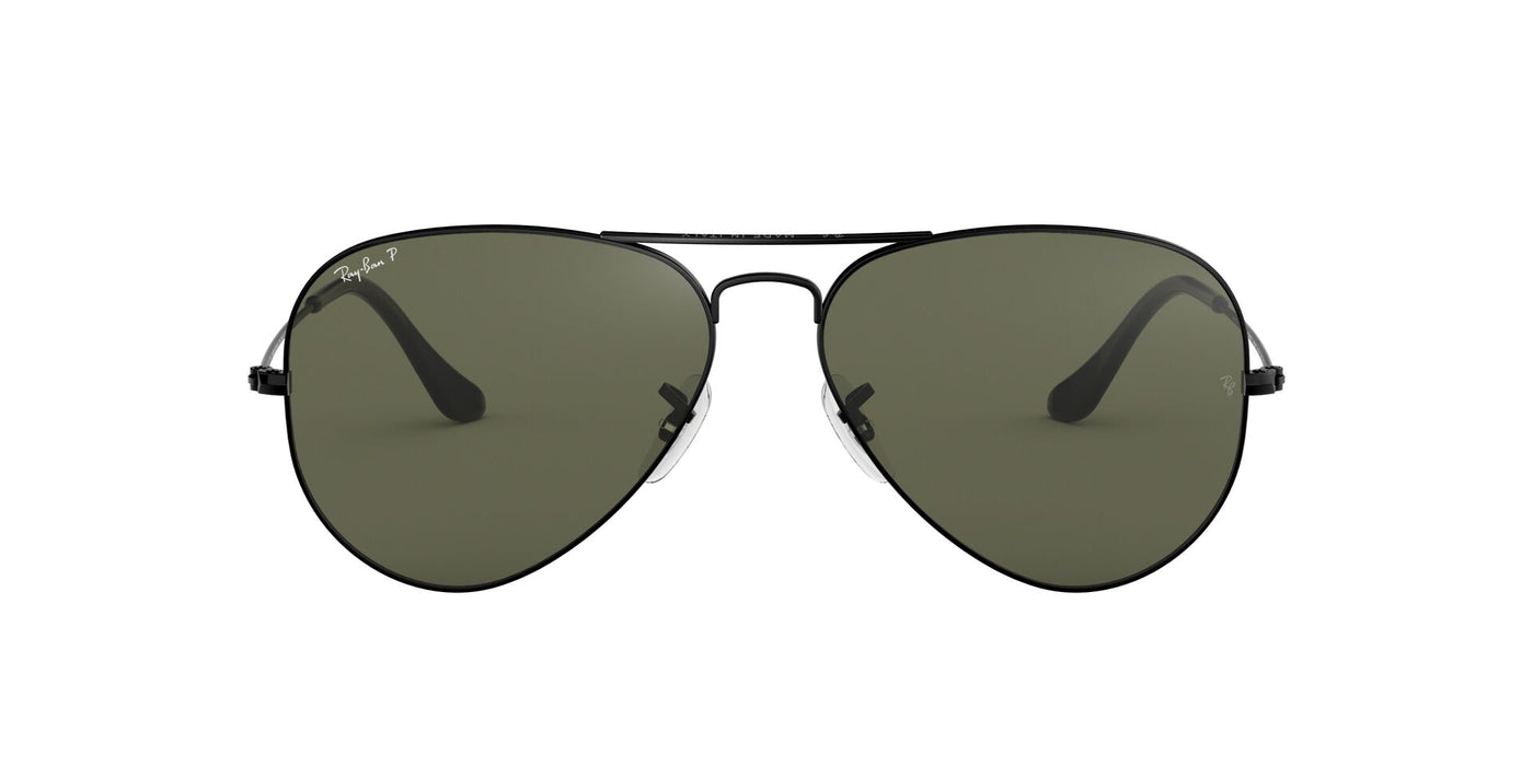 Ray-Ban Aviator RB3025 Black/Green Polarised #colour_black-green-polarised