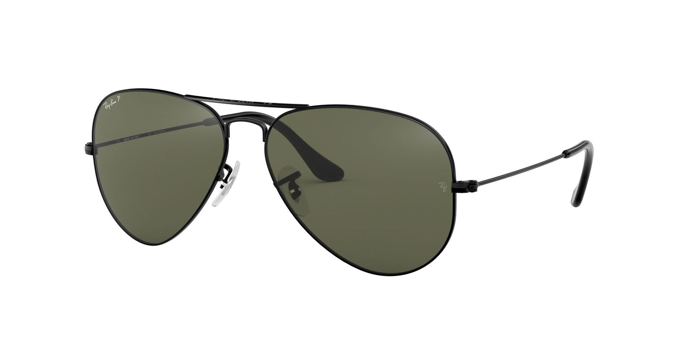 Ray-Ban Aviator RB3025 Black/Green Polarised #colour_black-green-polarised