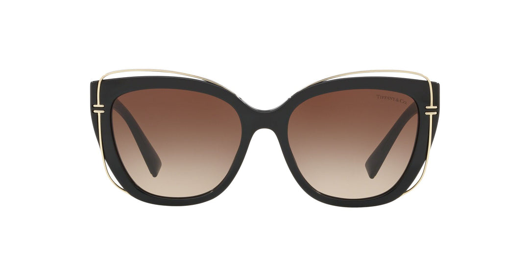 Tiffany & Co. TF4148 Black/Gold Cat-Eye Frames. Made in Italy w/ Case Tiffany & Co. TF4148 M (54 - 17) with Brown lenses and Black  main image 2