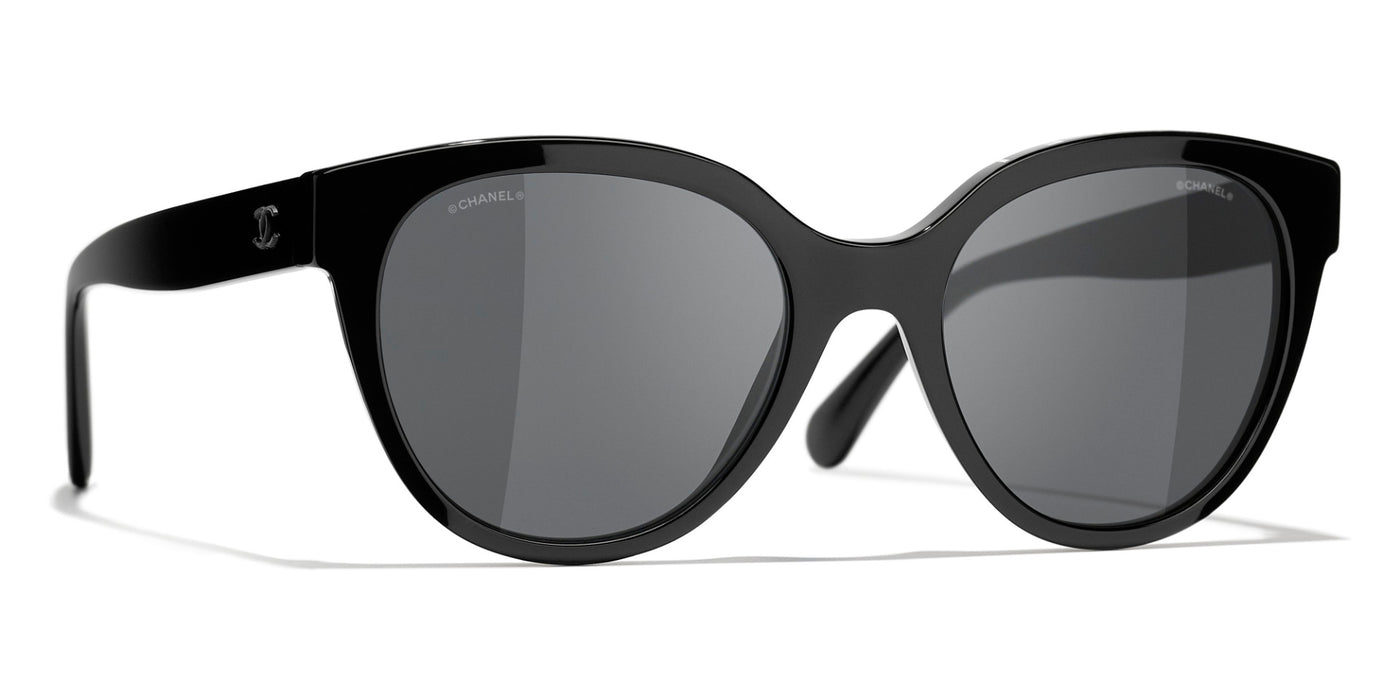 CHANEL Acetate Butterfly Sunglasses 5371 Black
