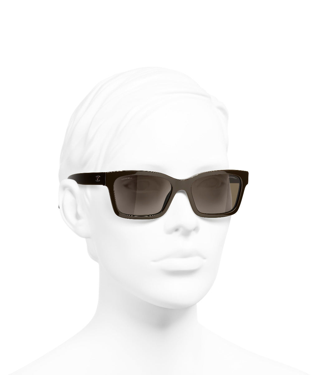 Chanel - Square Sunglasses - Black Gray - Chanel Eyewear - Avvenice