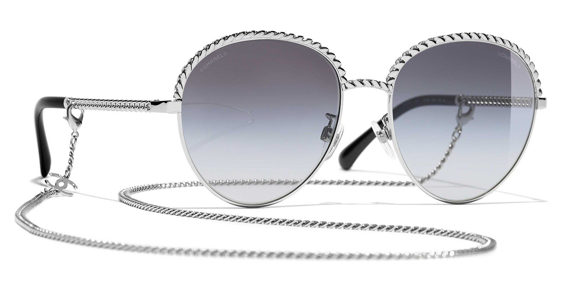 chanel leather glasses strap