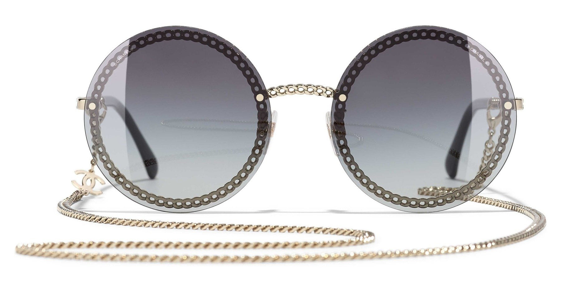 Chanel 4245 C395/S6 Gold Round Sunglasses