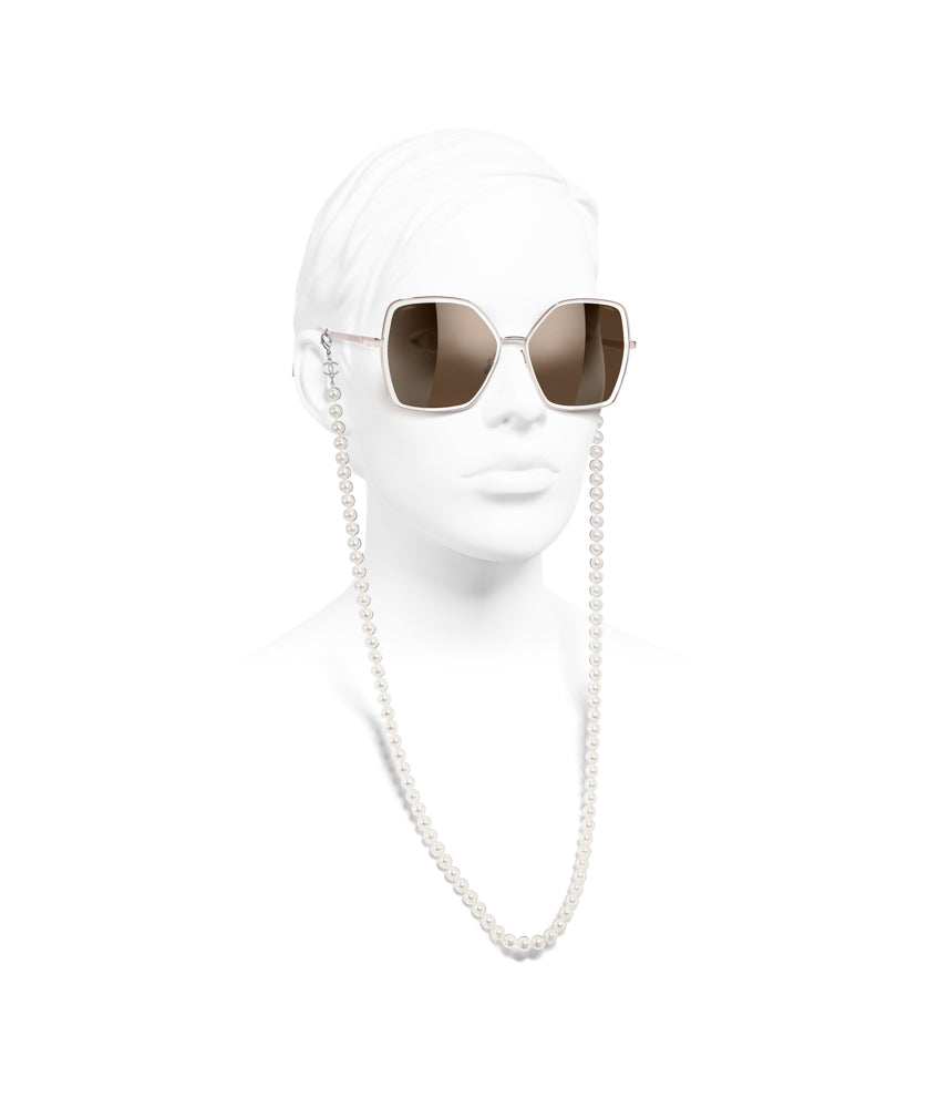 CHANEL 4262 Butterfly Metal, Resin & Glass Pearls Sunglasses