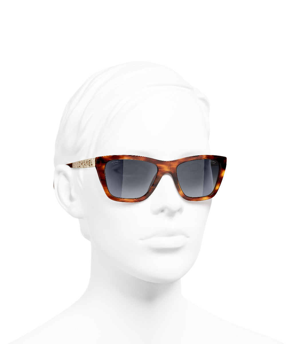 CHANEL 5442 Rectangle Acetate & Metal Sunglasses | Fashion Eyewear