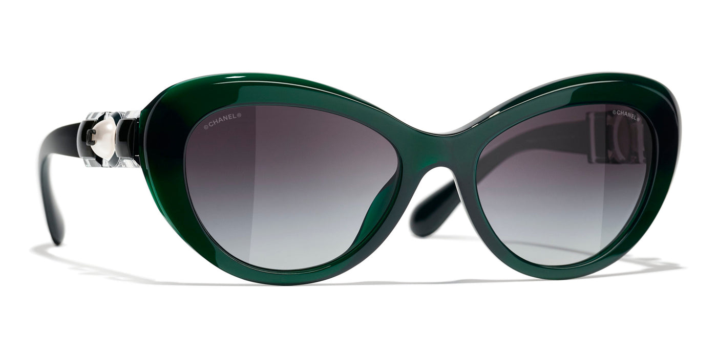 Chanel Faux Pearl Accents Cat-Eye Sunglasses - Green Sunglasses,  Accessories - CHA882239
