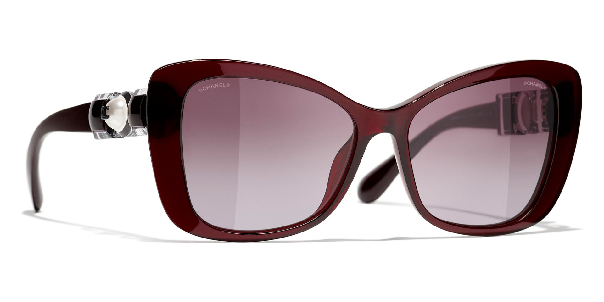 Chanel Polarized Glitter Pearl Butterfly Sunglasses (SHF-E4kKTX