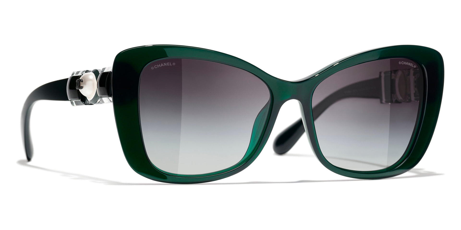 Chanel 5480H Sunglasses Green/Green Square Women
