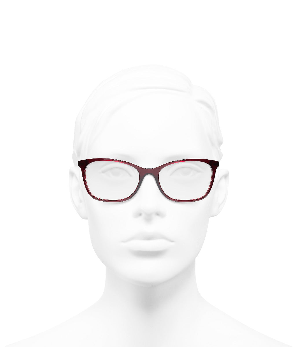 CHANEL 3410 Square Acetate & Metal Glasses