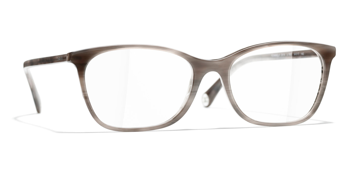 Chanel - Rectangular Eyeglasses - Transparent Brown - Chanel