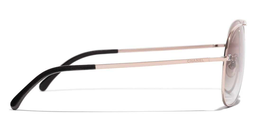 CHANEL 4189TQ Aviator Titanium & Calfskin Sunglasses | Fashion Eyewear