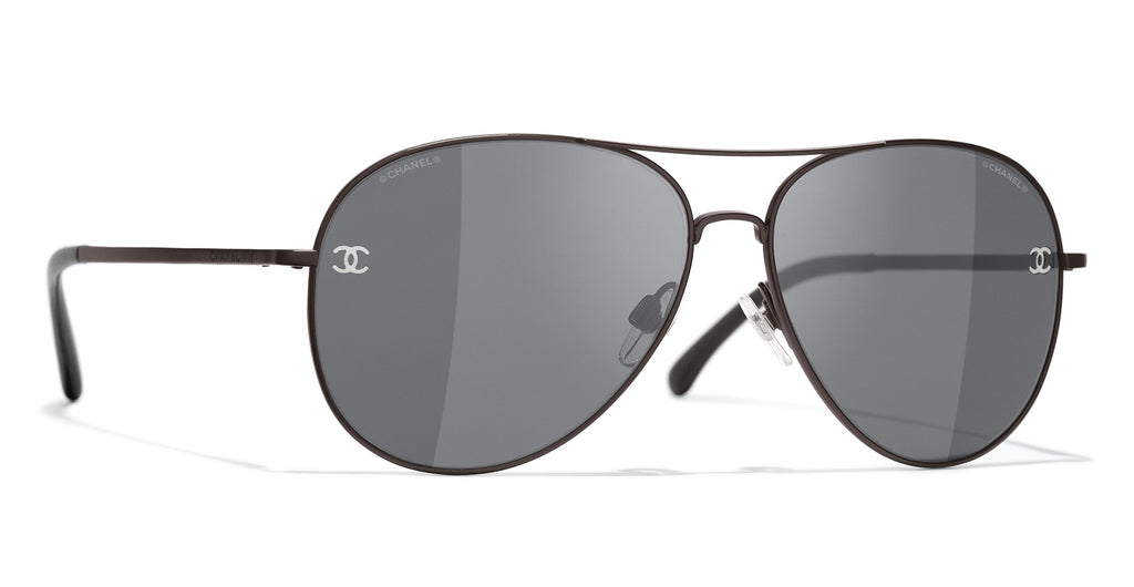 CHANEL Metal Polarized Aviator CC Sunglasses 4189-T-Q Brown 1322257