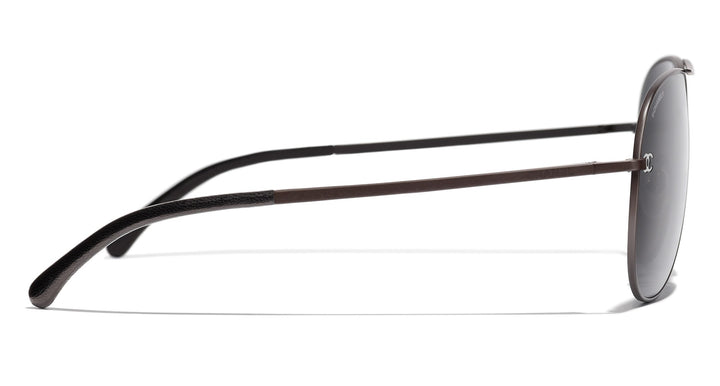 CHANEL 4189TQ Aviator Titanium & Calfskin Sunglasses | Fashion